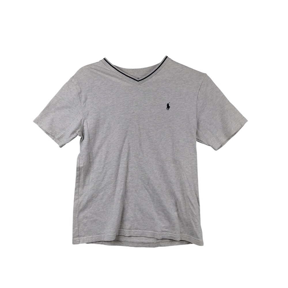 Polo Ralph Lauren Kids Gray V Neck Short Sleeve T Shirt Size M